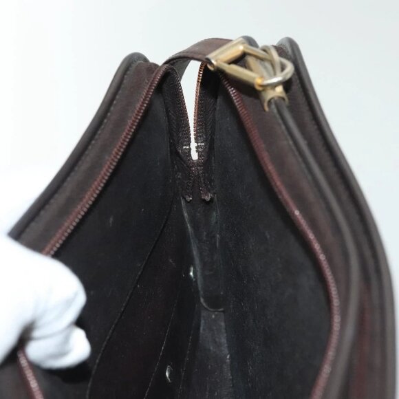 Christian Dior Trotter Canvas Shoulder Bag Brown Gold Auth ep10263 - Picture 12 of 16